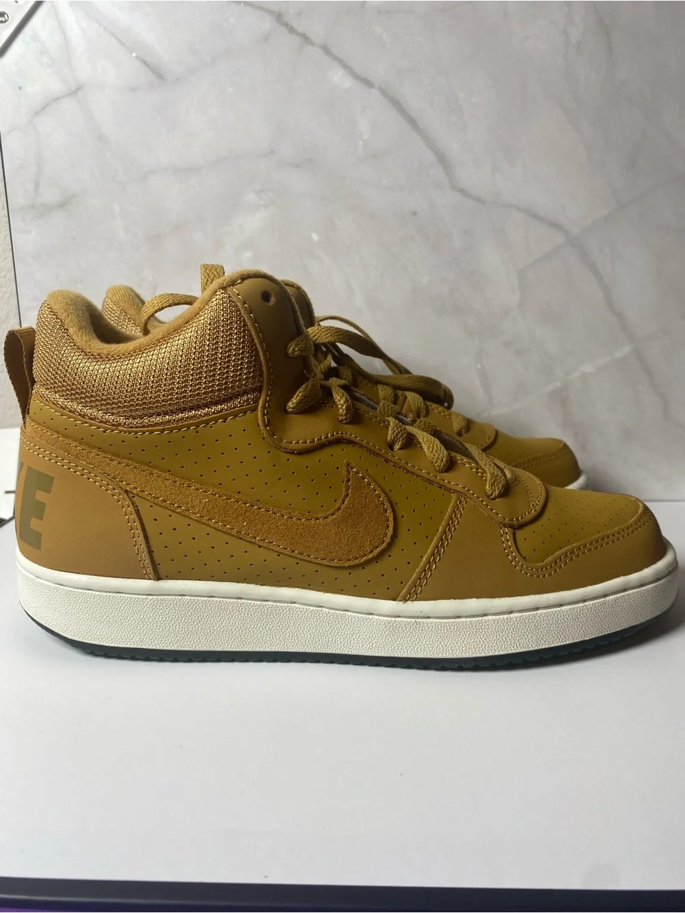 Nike Kids High-Top Sneakers in Mustard Yellow